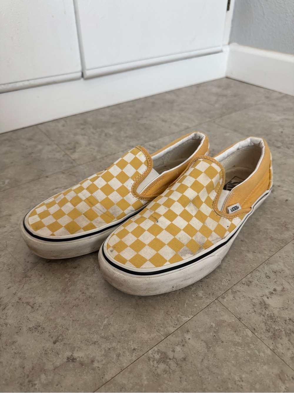 Vans Classic Slip-On Checkerboard Sneakers - Yellow